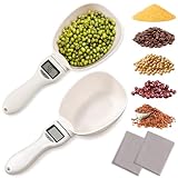 Pushy 2pcs Digital Measuring Spoon, Digital Food Measuring Scoop Scale,Electronic Kitchen Measuring Spoon Scale for Cooking Baking，Kitchen Gadgets,Pet Dog Cat Food
