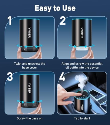 Image of Smart Car Air Freshener Diffuser with Starry Sky Projector, Forest Scent Car Scent with 50ml Essential Oil, Auto On /Off Intelligent, 3 Modes Adjustable, Nano Mist Technology Aroma Diffuser, Cologne
