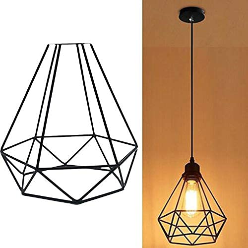 Image of GreyWings Metal Diamond Cadge Hanging Light Pendant Lamp, Antique Bronze, (Bulb not Included) Small Pack of 2