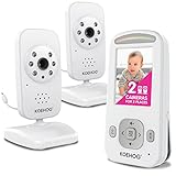 ビデオベビーモニター、スリムハンドヘルド、滑り止めデザイン、2.4インチ垂直スクリーンモニター&2カメラ、最大1000フィートの範囲、バッテリー寿命18時間、2ウェイトーク、ナイトビジョン、温度モニター、WiFiなし。