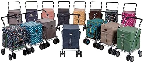 Sholley Deluxe Shopping Trolley (Petite for 5'3" and under) 4 wheels, Folding utility cart, Strong & Stable, Aids Mobility (Petticoat Lane)