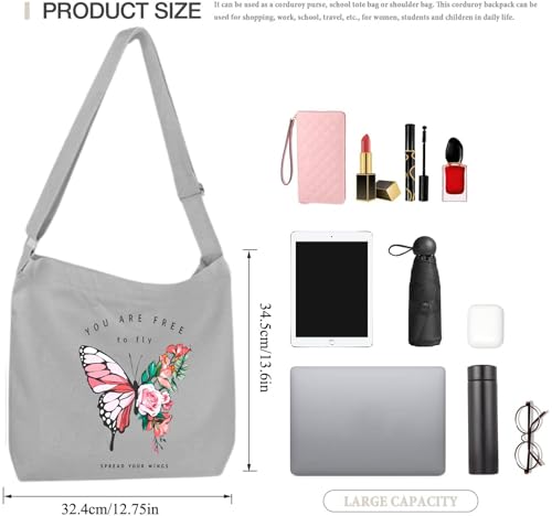 Image of Lify Women's Retro Large Size Canvas Shoulder Bag Hobo Crossbody Handbag Casual Tote - 1 Piece