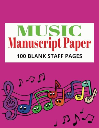 Music Manuscript Paper: Wide Staff Music Manuscript Paper, Music Composition Notebook | 100 pages | 8.5x11 Inches