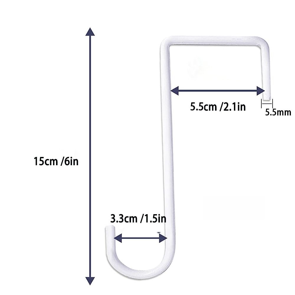 Xshelley 10 Pack Vinyl Fence Hooks, (5.5X 15cm) Patio Hangers Coated Steel Fence Hangers,for Hanging Plants, Planters, Bird Feeders, Lights, Lanterns, Tools (White) - Image 2