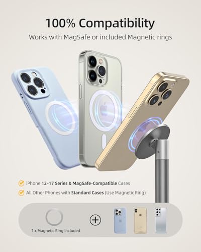 image for Nulaxy Magnetic Full Aluminum Cell Phone Stand for MagSafe with Metal 