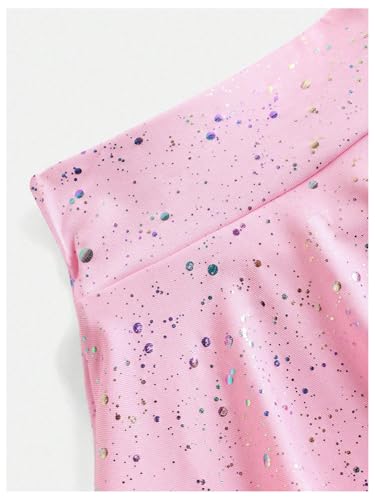 WDIRARA Toddler Girl's Glitter Flared Tennis Golf Skirt Athletic Butterfly Ruffle School Skirts with Pockets4