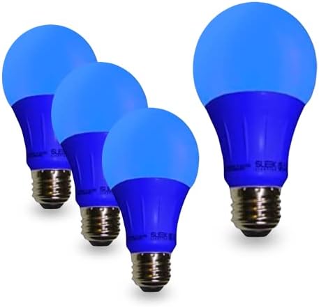 Blue LED Light Bulb, A19 E26 Base Lightbulb -120 Volt - 3-Watt Energy Saving - Medium Base - UL-Listed LED Bulb - Lasts More Than 20,000 Hours Pack of 4