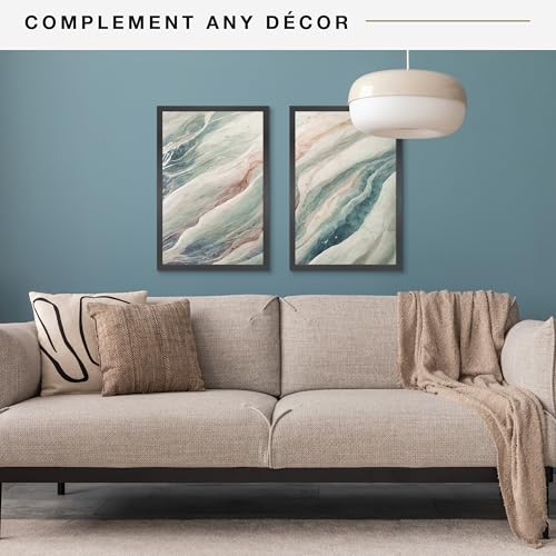 MCS Studio Gallery 20x30 Poster Frame Black Woodgrain, Vertical & Horizontal Wall Hanging Large Picture Frame for Photos, Posters & Art Prints (2-Pack)