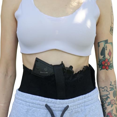 Daltech Force Women's Lace Belly Band Gun Holster CCW Concealed Carry (Black, Large)