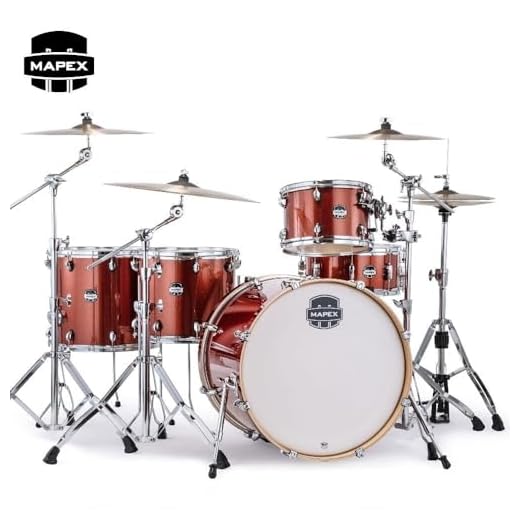 Mapex Mars 5-Piece Crossover Shell Pack w/ 22" Bass Drum - Blood Orange Sparkle (MA528SFOR)