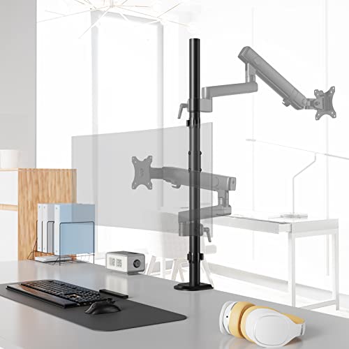 ACCURTEK モニターアーム用 支柱取付け ポールのみ ロングタイプ 長さ80cm クランプ式 グロメット式 ネジ固定 直径3.5cm