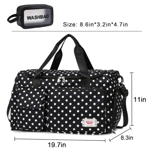 Image of Small Gym Bag for Women, Travel Duffle Bag Carry On Weekender Bag with Shoe Compartment