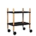 Po Voiture-Restaurant d'hôtel/Chariot à thé/Roue en Bois Universelle portative multifonctionnelle de Supports en Bois Solide,Black