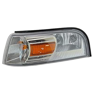 TRQ 2 Piece Driver & Passenger Side Front Corner Light Assembly Set Compatible with 2006-2011 Mercury Grand Marquis FO2526103 FO2527103