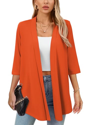Image of Women's Lightweight Open Front Cardigans Casual Soft Drape Spring Summer Fall Cardigan S-3XL