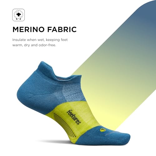 Image of Feetures Merino 10 Max Cushion No Show Tab Ankle Socks - Wool Socks for Women & Men - (1 Pair)