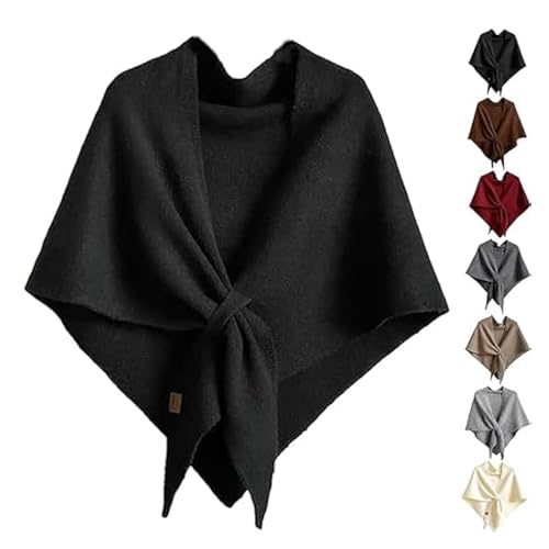 Women's Solid Color Shawl for All Seasons, Pashmina Wraps for Women, Solid Color Scarf Casual Soft Knitted Sweater Shawl