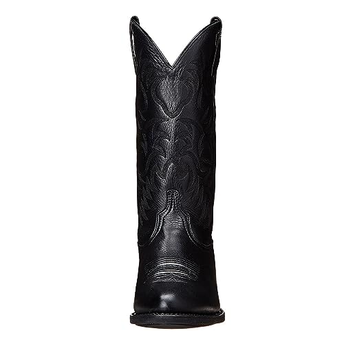 ADMLZQQ Mens Classic Durable Round Toe Embroidered Western Rodeo Cowboy Boots2