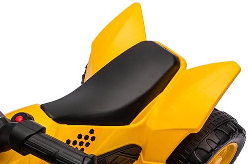 Kinder Elektro Quad mit Akku, Elektroauto für Kinder 18 bis 36 Monate, Geländeräder, elektrischer Antrieb, konturierter Sitz (Gelb) – Bild 8