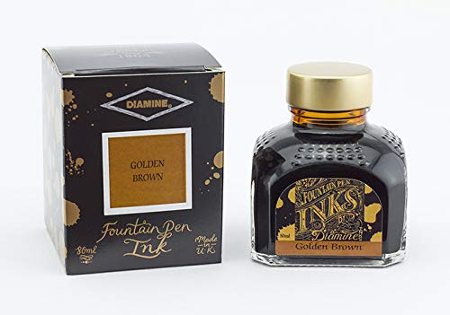 Diamine 80 ml Bottle Fountain Pen Ink, Golden Brown by Diamine