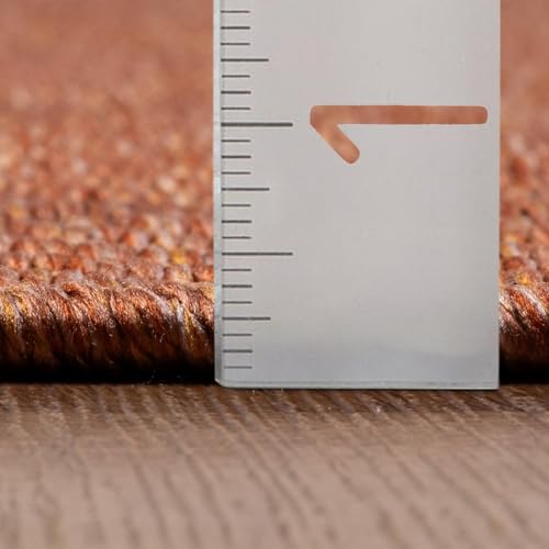 Tapete decorativo moderno naranja 8x10 antideslizante lavable miniatura 5