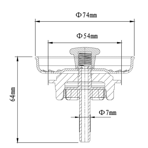 Colador para desagüe de fregadero de material POM miniatura 4