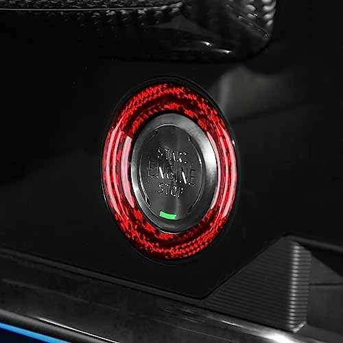 AIRSPEED for C8 Carbon Fiber Car Engine Start Button Frame Cover Center Console Button Ring Trim for Corvette C8 Coupe Z06 2020 2021 2022 2023 Accessories, Red by AIRSPEED - Image 5