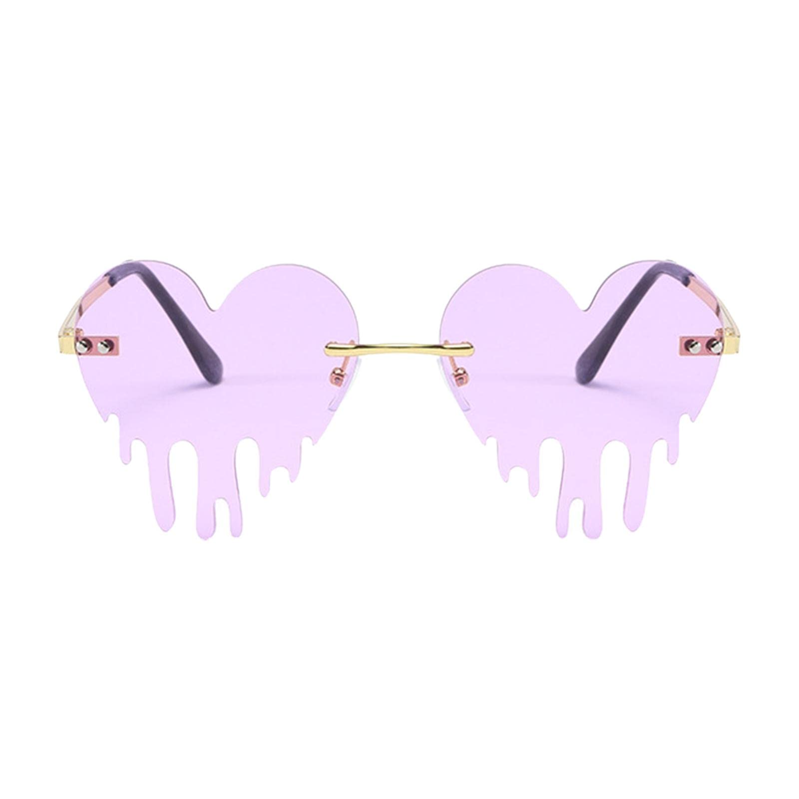 CALANDIS™ Fashion Dripping Heart Sun Glasses Personality Party Eye Glasses Frameless Purple | Sunglasses | Sunglasses & Fashion Eyewear | Womens Accessories-image-37