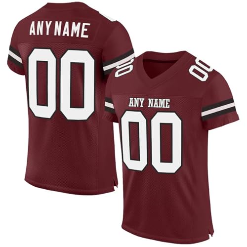 Personalised American Football Jersey Customised Rugby Jersey with Name/Number/Team Name for Men/Women/Kids red