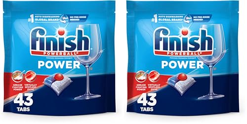 Image of Finish Power Dishwasher Pods, No Pre-Rinse Dishwasher Detergent Soap For Deep Clean & Shine with Degreasing Power, 43 Count (Pack of 2)