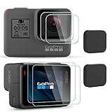 [6pcs] Diruite 6-Piece Tempered Glass Screen Protector for GoPro Hero 7(Only Black)/Hero HD(2018)/Hero 6/Hero 5 [2 x Screen Protection Film; 2 x Lens Protection Film; 2 x Lens Cover] [Anti-Scratch]