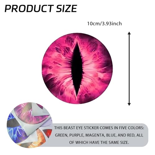 Image of 2PCS Beast Eyes Decals, 3D Stereo Eyes Headlight Stickers, Jeep Stickers Round Headlight Eye Decal,Funny Decals Body Window Bumper Decoration Compatible with Car Truck Jeep Wrangler(Rose Red)