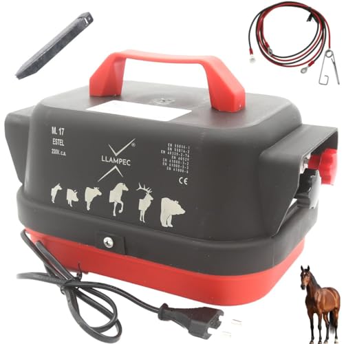 Pastor eléctrico Llampec Mod.17 “Estel” con conexión a red 230V – 6,3 J, 10.000 V y 75 km de alcance – Ideal para ganado equino, vacuno, porcino, ovino y animales salvajes – Fabricado en España