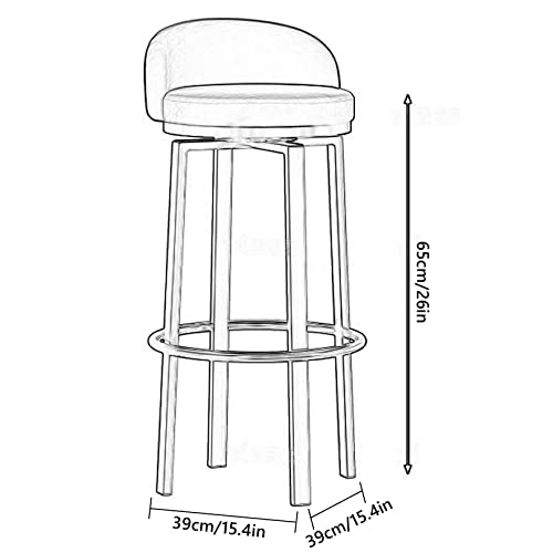 Tabourets de bar tabourets de comptoir velours pivotant 360 noir 65cm - 2