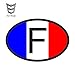FAFPAY Sticker de Carro 13 cm x 9,1 cm Estilo de Coche F Francia código de país Ovalado con Bandera Francesa Pegatina para Coche calcomanía para Casco Accesorios Impermeables
