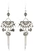 Zest Aspect Argent Pendants d'oreilles, cuvette multifonctions Noir à motifs et cristaux Swarovski oreilles percées