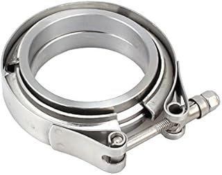 Bohaner 2.5" Inch 63mm Stainless Steel V-Band Clamp & Flat Flanges Kit Exhaust Pipe