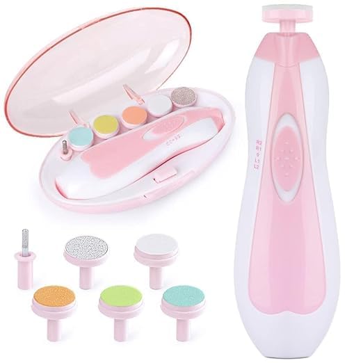 Baby Nail Care Kit, Safe Fingernail Grinder & Trimmer, 6-in-1 Manicure Set for Infants & Toddlers, Gentle Grooming Tools for Kids