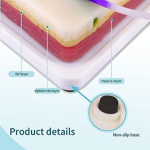 Image of IV Practice kit for Venipuncture Training with 2 Veins Imbedded & 2 Red Vessels, 3 Layers Silicone Skin Injection Practice Pad for Medical Students Doctors Nurses Practice(8.62 inchx6 inchx1.34 inch)