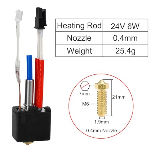 Image of 2PCS V5 J-Head Print Head Hotend with 2PCS 0.4mm Hardened Steel Nozzles and 2PCS Silicone Socks for Anycbic Kobra 2 /Kobra 2 Plus /Kobra 2 Max /Kobra 2 Pro /Kobra 2 Neo High Speed 3D Printer