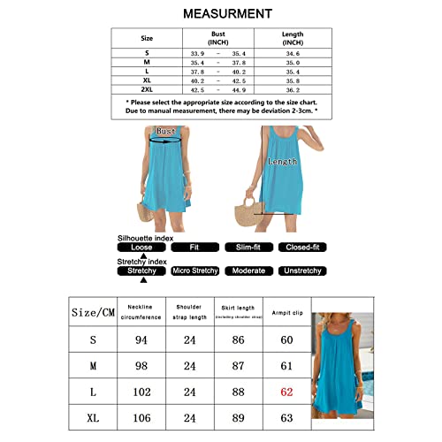 SANSIWU Women's Casual Summer Beach Dress Solid Color Sleeveless Backless U Neck Beachwear Bikini Cover Up (A-Blue, M) - Image 7