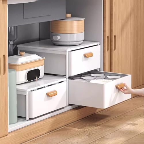 Sliding Drawer Organizer Under Sink Kitchen Storage Rack for Pots & Pans Spice Shelf Kitchen Dining Room Organizer – Maximize Space & Efficiency