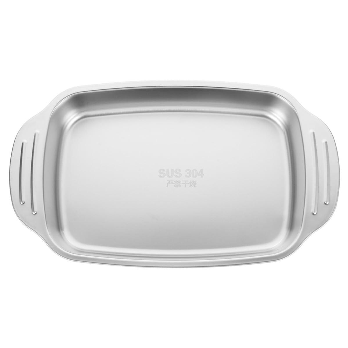 Plat de service rectangulaire en inox pour cuisson induction sans attacher