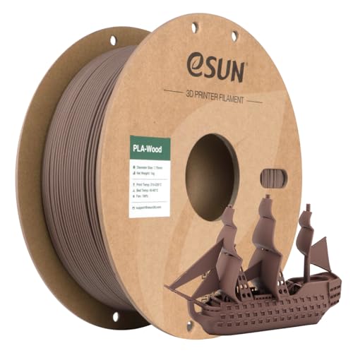 eSUN Wood PLA Filament 1.75mm 1KG(2.2LBS), Wood Texture, Walnut