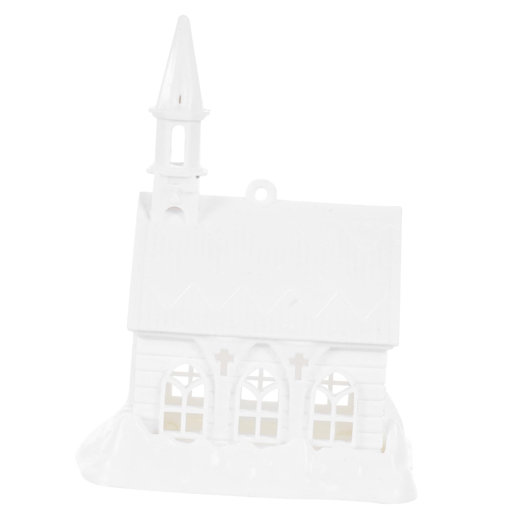NUOBESTY White Miniature Village House Ornament Blank Plastic Model for Painting Cute Snow House Decoration for Christmas Craft Project for Boy Girl Home Classroom Use