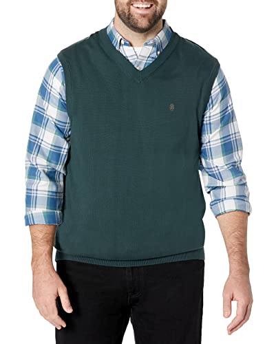 Image of Izod Men's Big and Tall Premium Essentials Solid V-Neck 12 Gauge Vest Pullover