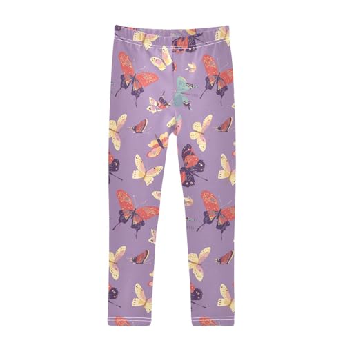 KLL Colorful Butterflies Pattern Toddler Baby Girl Leggings Casual Full Length Leg Yoga Pants Running