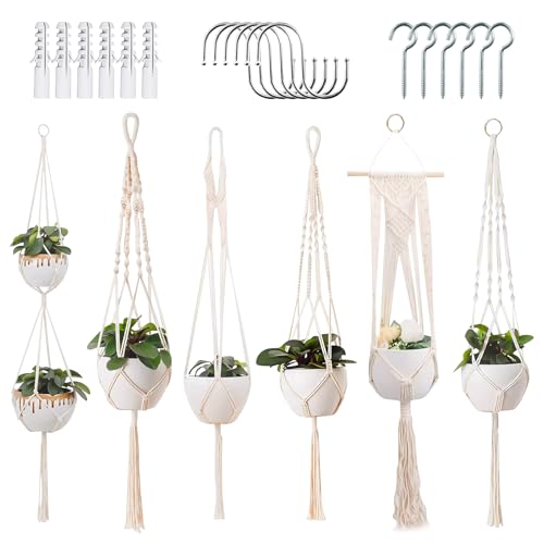Casbomy 6 Set Macrame Plant Hangers, 43