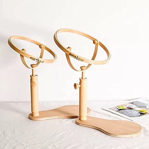 Este Soporte Giratorio Ajustable para aro de Bordado, con Marco de Madera, es Ideal para proyectos de Punto de Cruz y Bordado.