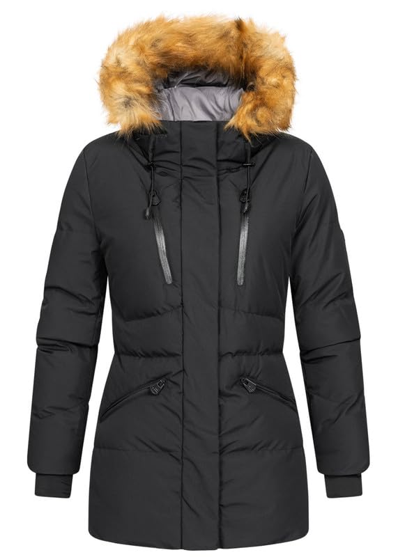 Geographical Norway Crown Lady - Giacca Donna Imbottita Calda Autunno-Invernale - Cappotto Caldo - Giacche Antivento A Maniche Lunghe e Tasche - Abito Ideale